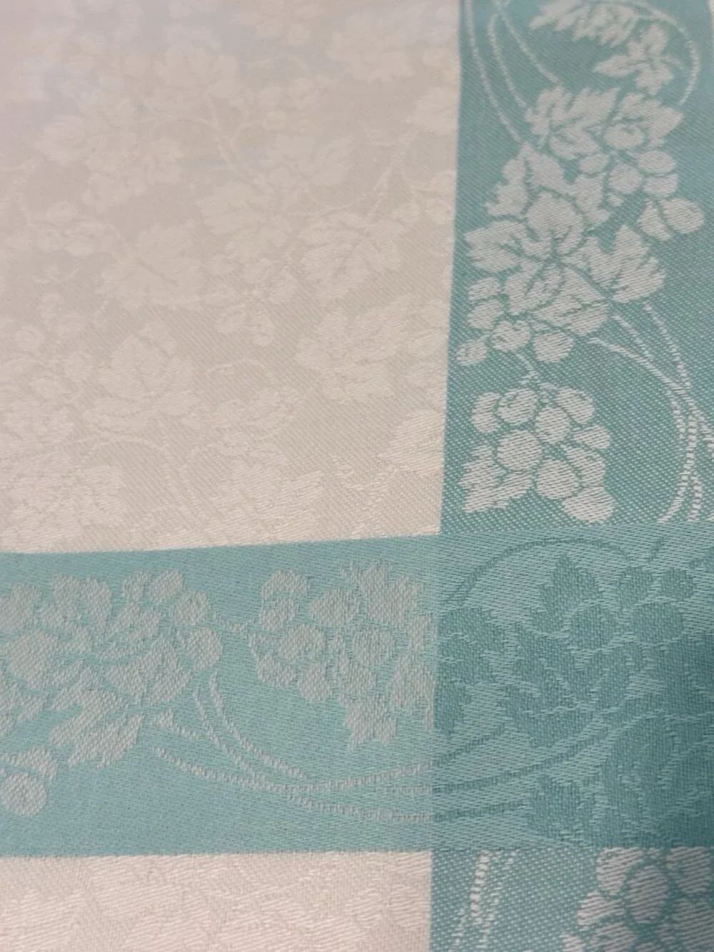 9 Vintage Table Linen Damask Napkin Blue White Cottage Core 40s Jacquard 17”